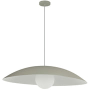 Dainolite Olivia 24in 1-Light Pendant | Contemporary Matte Linen Metal and Opal Glass | Kitchen Island & Bathroom | 23.5 x 23.5 x 5 in | Model OLV-241P-MLN