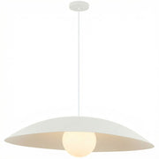Dainolite Olivia 24in 1-Light Pendant | Contemporary Matte White Metal and Opal Glass | Kitchen Island & Bathroom | 23.5 x 23.5 x 5 in | Model OLV-241P-MW