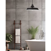 Dainolite Olya 12in 1-Light Pendant | Vintage Matte Black Metal | Kitchen Island & Dining Room | 12 x 12 x 5.5 in | Model OLY-121P-MB