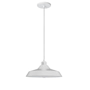 Dainolite Olya 12in 1-Light Pendant | Vintage Matte White Metal | Kitchen Island & Dining Room | 12 x 12 x 5.5 in | Model OLY-121P-MW