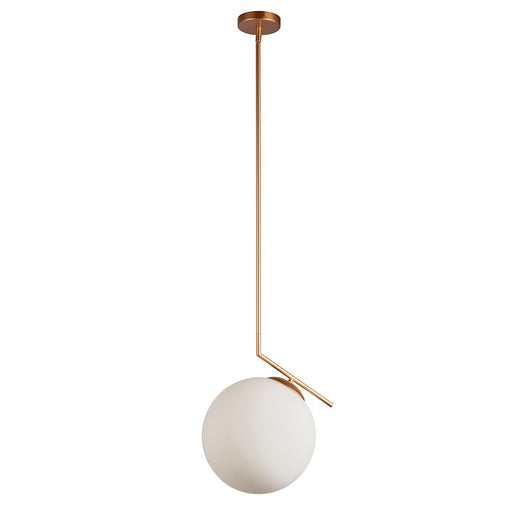 Dainolite Orion 14in 1-Light Pendant | Plated Gold and White Glass | Kitchen Island & Dining Room | 12 x 14 x 16 in | Model ORN-141P-GLD