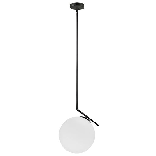 Dainolite Orion 14in 1-Light Pendant | Matte Black and Opal Glass | Kitchen Island & Dining Room | 12 x 14 x 16 in | Model ORN-141P-MB