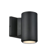 Dainolite Oslo 1-Light Outdoor Wall Sconce | Modern Matte Black and Clear Glass | Entryway & Covered Patio | 5.5 x 3.5 x 6.25 in | Model OSL-1W-MB