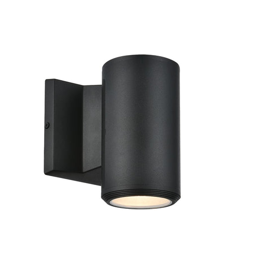 Dainolite Oslo 1-Light Outdoor Wall Sconce | Modern Matte Black and Clear Glass | Entryway & Covered Patio | 5.5 x 3.5 x 6.25 in | Model OSL-1W-MB