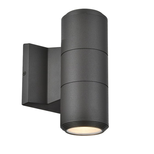 Dainolite Oslo 2-Light Outdoor Wall Sconce | Modern Matte Black and Clear Glass | Entryway & Covered Patio | 6 x 3.5 x 10.25 in | Model OSL-2W-MB