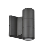 Dainolite Olivette 2-Light Outdoor Wall Sconce | Modern Matte Black Metal and Clear Glass | Covered Patio & Entryway | 2.5 x 4.5 x 6.5 in | Model OVT-2W-MB
