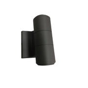 Dainolite Olivette 2-Light Outdoor Wall Sconce | Modern Matte Black Metal and Clear Glass | Covered Patio & Entryway | 2.5 x 4.5 x 6.5 in | Model OVT-2W-MB