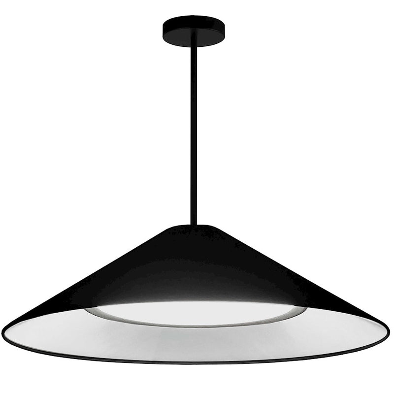 Dainolite Padme 26in 1-Light Pendant | Contemporary Matte Black and Black Fabric | Dining Room & Foyer | 1957 Lumens, 3000K | Model PAD-2630P-MB-797