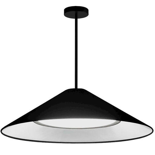 Dainolite Padme 26in 1-Light Pendant | Contemporary Matte Black and Black Fabric | Dining Room & Foyer | 1957 Lumens, 3000K | Model PAD-2630P-MB-797
