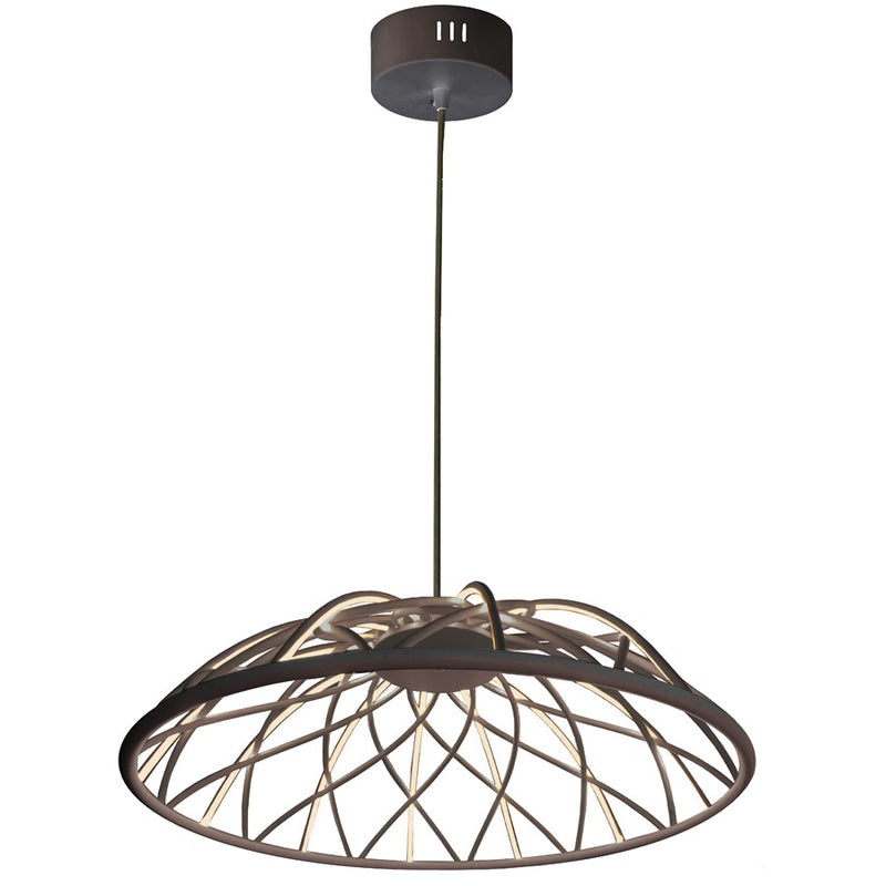 Dainolite Pakuna 20in 1-Light Pendant | Modern Matte Black and Black Fabric/Silicone | Dining Room & Kitchen Island | Model PAK-2016LEDP-MB