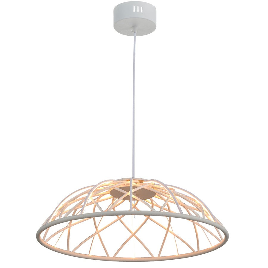 Dainolite Pakuna 1 Light Pendant, Matte White/White