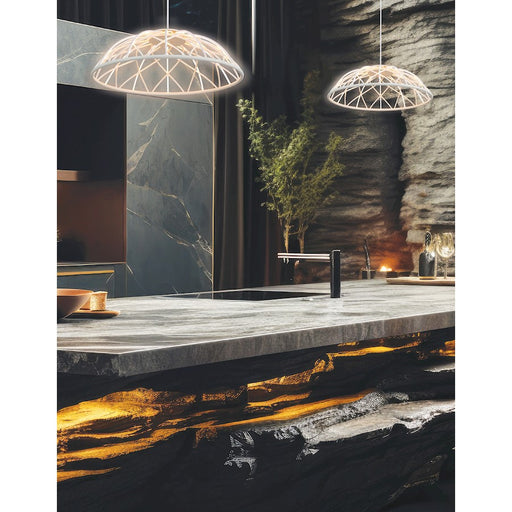 Dainolite Pakuna 1 Light Pendant, Matte White/White