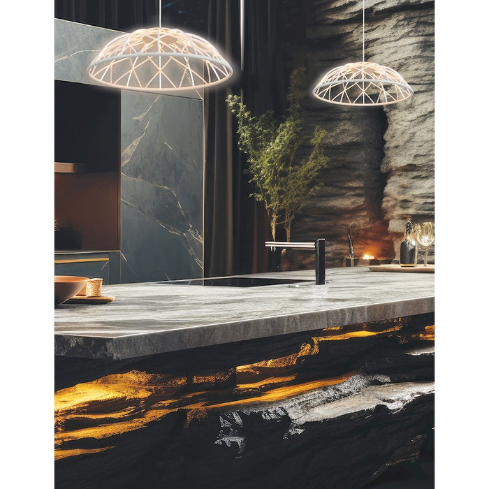 Dainolite Pakuna 1 Light Pendant, Matte White/White