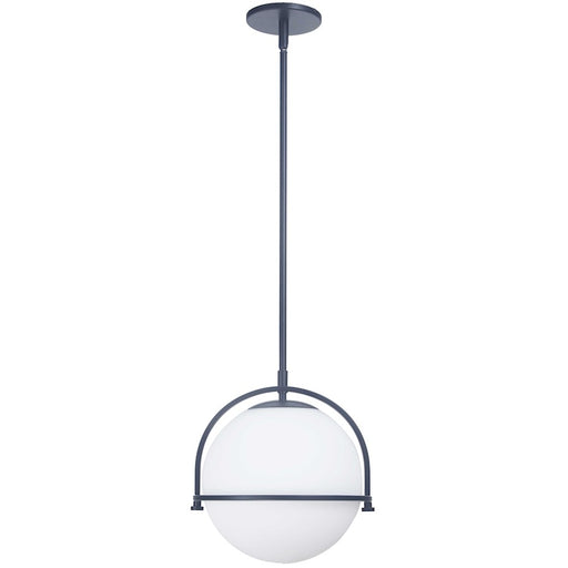 Dainolite Paola 11in 1-Light Pendant | Contemporary Matte Black and White Glass | Kitchen Island & Foyer | 11 x 11 x 12 in | Model PAO-131P-MB