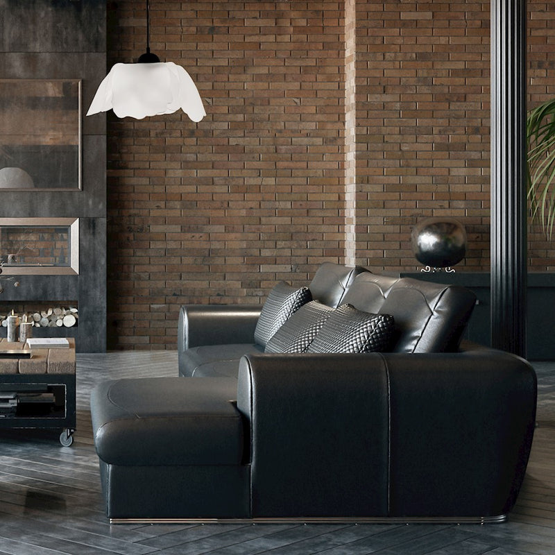 Dainolite Passion 17in 1-Light Pendant | Transitional Matte Black and Frosted White Acrylic | Kitchen & Dinette | Model PAS-171P-MB-WH