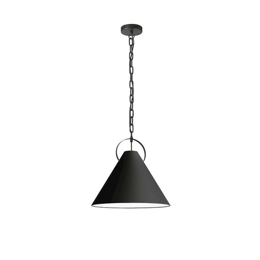 Dainolite Princeton 16in 1-Light Pendant | Contemporary Matte Black and Black Fabric | Kitchen Island & Dining Room | Model PCN-161P-MB-797