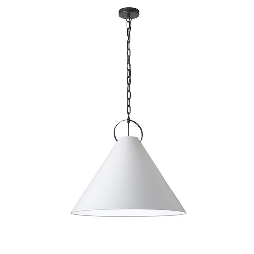 Dainolite Princeton 24in 1-Light Pendant | Contemporary Matte Black and White Fabric | Kitchen Island & Dining Room | Model PCN-241P-MB-790