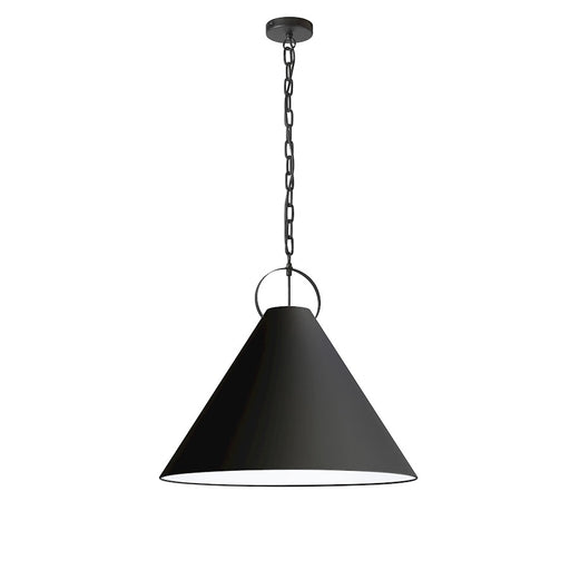 Dainolite Princeton 24in 1-Light Pendant | Contemporary Matte Black and Black Fabric | Kitchen Island & Dining Room | Model PCN-241P-MB-797