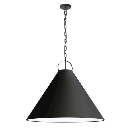 Dainolite Princeton 32in 1-Light Pendant | Contemporary Matte Black and Black Fabric | Kitchen Island & Dining Room | Model PCN-321P-MB-797