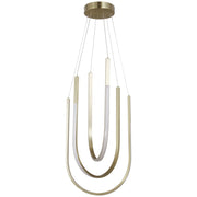 Dainolite Pacari 16in 3-Light LED Pendant | Modern Aged Brass and White Silicone | Foyer & Living Room | 16 x 16 x 32 in | Model PCR-1654LEDP-AGB