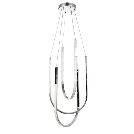 Dainolite Pacari 16in 3-Light Pendant | Modern Polished Chrome and White Silicone | Kitchen Island & Foyer | 16 x 16 x 32 in | Model PCR-1654LEDP-PC