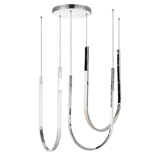 Dainolite Pacari 27in 3-Light Pendant | Modern Polished Chrome and White Silicone | Kitchen Island & Dining Room | Model PCR-2754LEDHP-PC