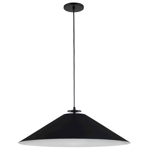 Dainolite Prudence 25in 1-Light Pendant | Matte Black Metal | Kitchen Island & Dining Room | 25 x 25 x 9 in | Model PDC-241P-MB