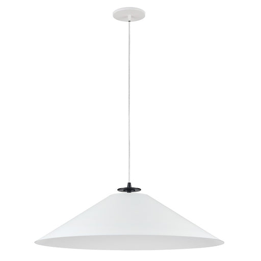 Dainolite Prudence 25in 1-Light Pendant | Matte Black and Matte White Metal | Kitchen Island & Dining Room | 25 x 25 x 9 in | Model PDC-241P-MB-MW