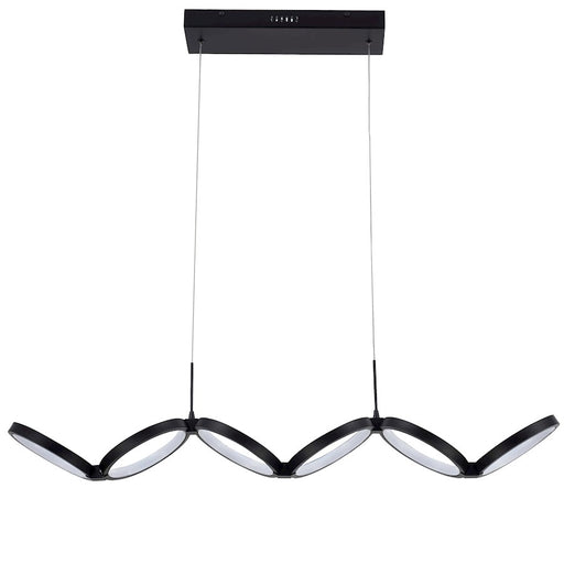 Dainolite Philo 40in 1-Light Pendant | Modern Matte Black and White Silicone | Kitchen Island & Dining Room | 40 x 7 x 4 in | Model PHO-4050LEDHP-MB