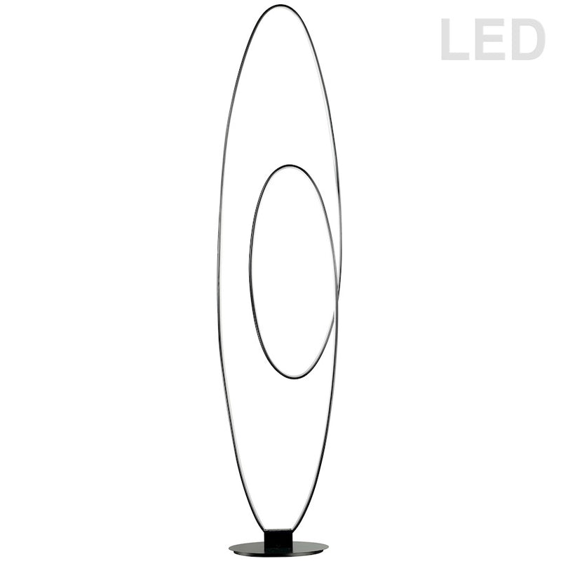 Dainolite Phoenix 60in LED Floor Lamp | Contemporary Matte Black Metal | Living Room, Bedroom & Office | 1740 Lumens, 3000K, 60W | Model PHX-6060LEDF-MB