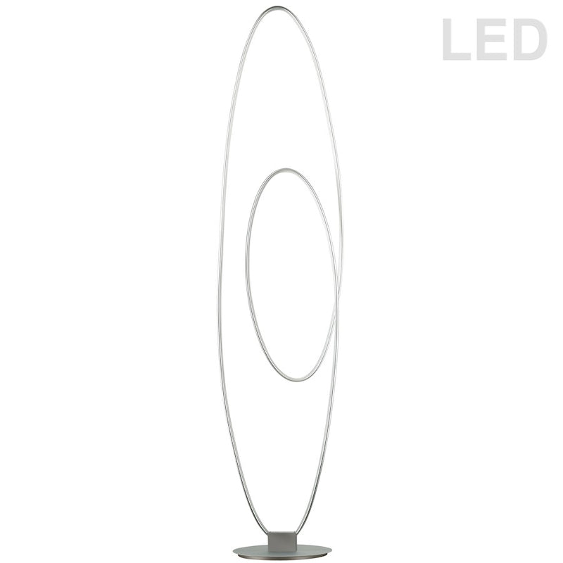 Dainolite Phoenix 60in LED Floor Lamp | Contemporary Silver Metal | Living Room, Bedroom & Office | 1740 Lumens, 3000K, 60W | Model PHX-6060LEDF-SV