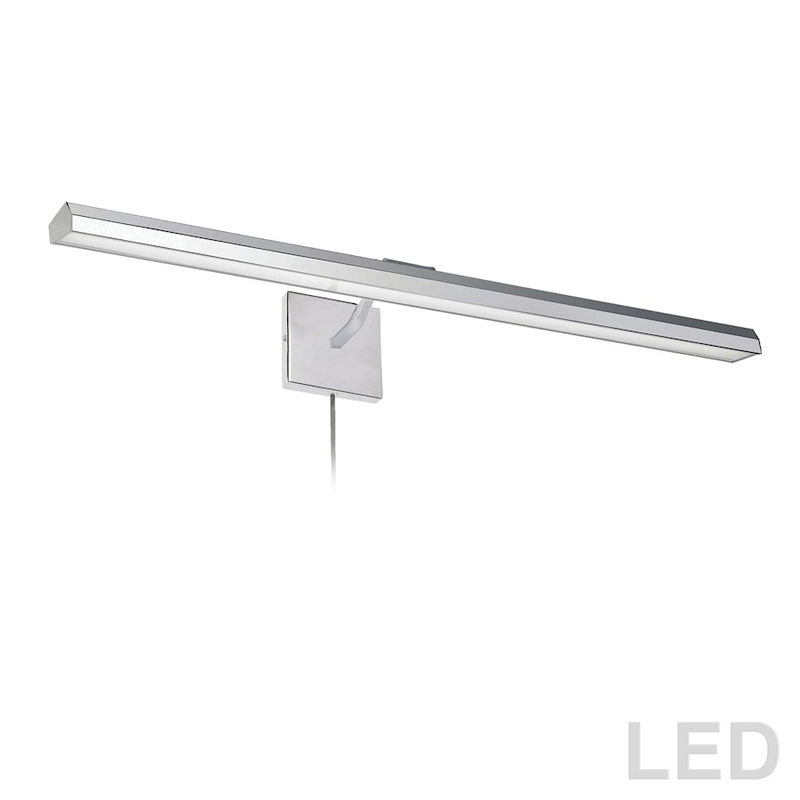 Dainolite Leonardo 32in 4-Light Picture Light | Contemporary Polished Chrome and Frosted Glass | Artwork & Hallway Accent | 9 x 32 | Model PIC222-32LED-PC