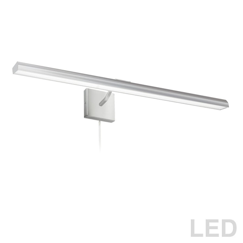 Dainolite Leonardo 32in 4-Light Picture Light | Contemporary Satin Chrome and Frosted Glass | Living Room & Gallery Wall | Model PIC222-32LED-SC