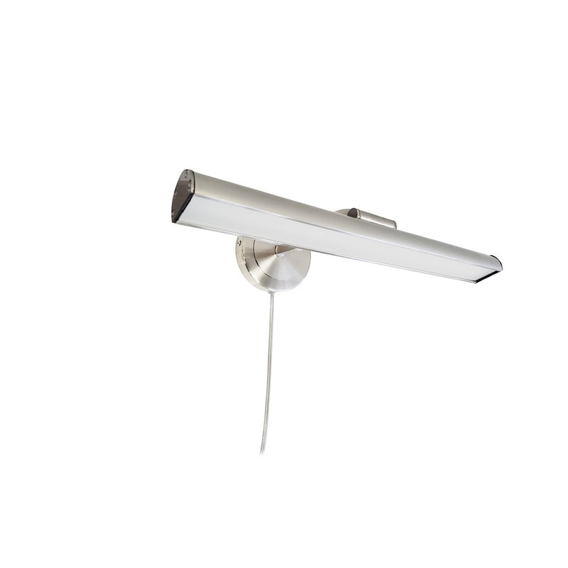 Dainolite Reina 16in 1-Light Picture Light | Contemporary Satin Chrome and Frosted Glass | Gallery Wall & Entryway | Model PIC333-16LED-SC