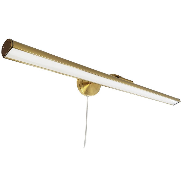 Dainolite Reina 1 Light 32" Picture Light, Aged Brass/Frosted