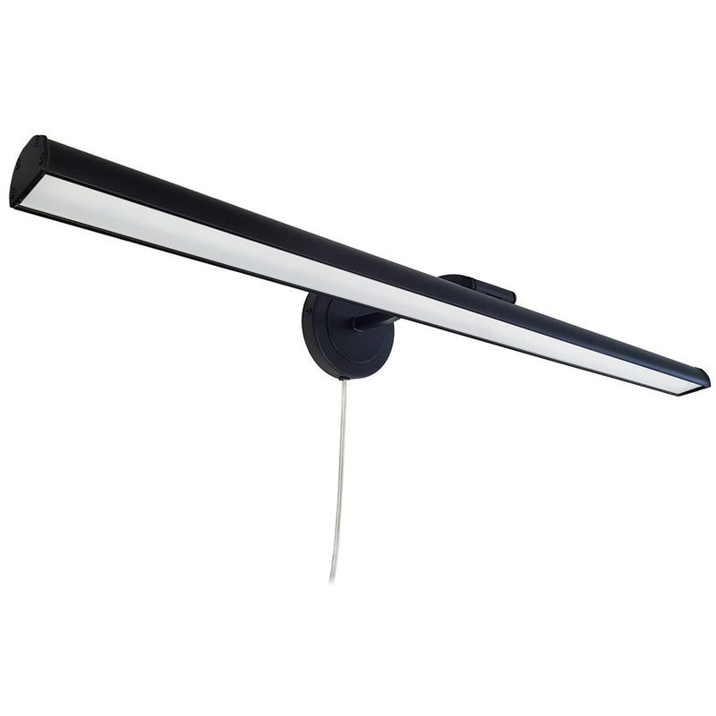 Dainolite Reina 32in 1-Light Picture Light | Contemporary Matte Black and Frosted Glass | Living Room & Hallway | Model PIC333-32LED-MB