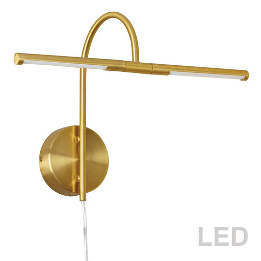 Dainolite Display/Exhibit 18in 2-Light Picture Light | Contemporary Aged Brass Metal | Living Room & Gallery | Model PICLED-152-AGB