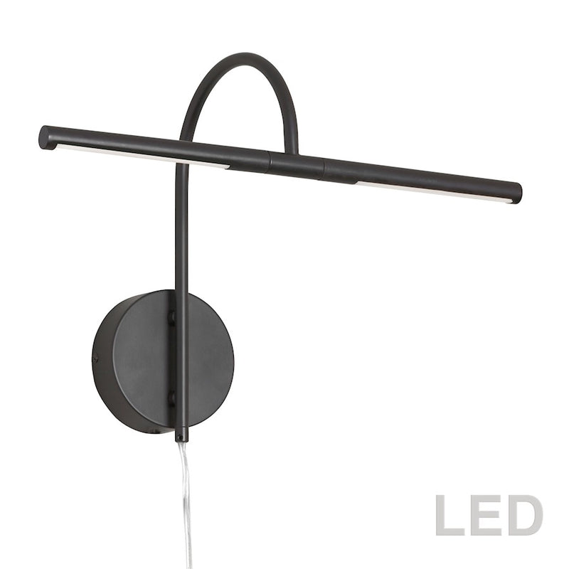 Dainolite Display/Exhibit 18in 2-Light LED Picture Light | Contemporary Matte Black Metal | Living Room & Gallery Art Accent | Model PICLED-152-MB