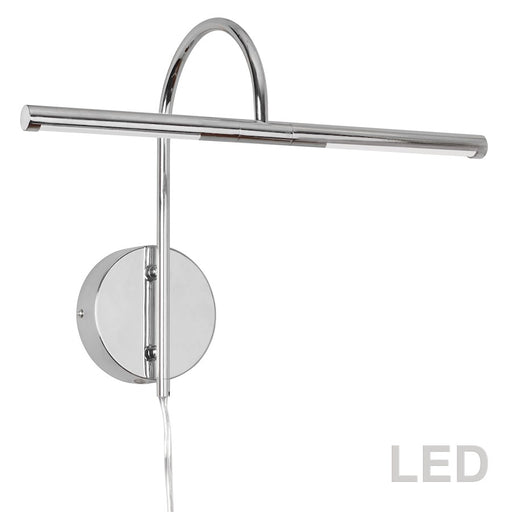 Dainolite Display/Exhibit 18in 2-Light LED Picture Light | Contemporary Polished Chrome Metal | Living Room & Gallery Art | Model PICLED-152-PC