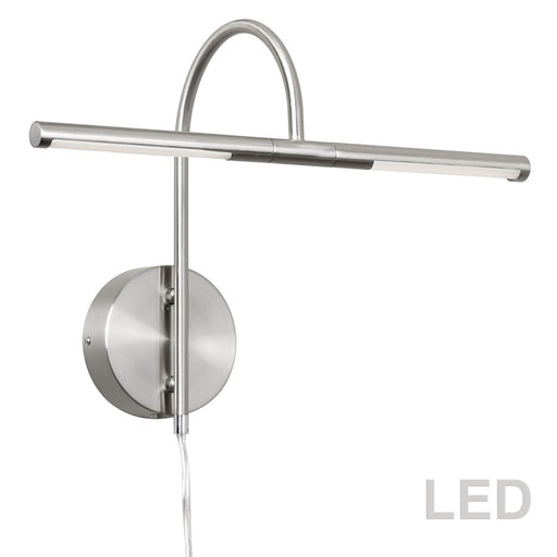 Dainolite Display/Exhibit 18in 2-Light LED Picture Light | Contemporary Satin Chrome Metal | Living Room & Gallery Art Accent | Model PICLED-152-SC