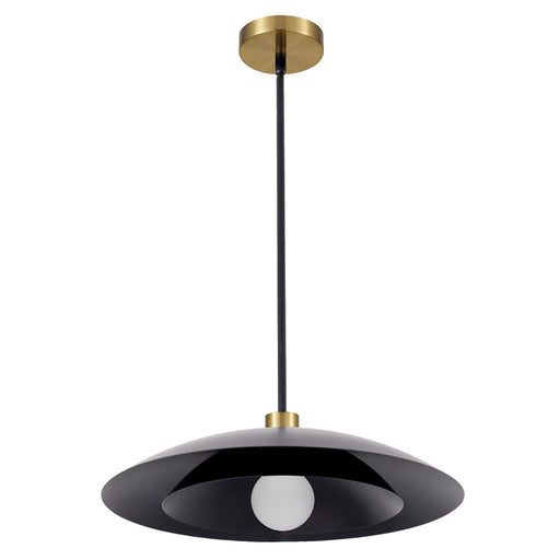 Dainolite Pima 18in 1-Light Pendant | Transitional Matte Black Metal | Kitchen Island & Dining Room | 17.75 x 17.75 x 5.25 in | Model PIM-171P-MB