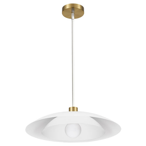 Dainolite Pima 18in 1-Light Pendant | Transitional Matte White Metal | Kitchen Island & Dining Room | 17.75 x 17.75 x 5.25 in | Model PIM-171P-MW