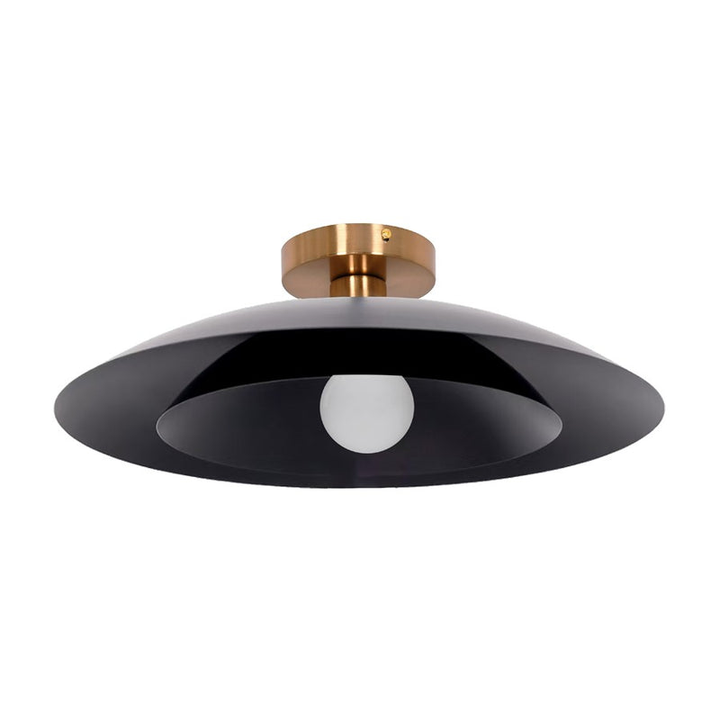 Dainolite Pima 18in 1-Light Semi Flush Mount | Transitional Matte Black Metal | Bedroom & Office | 17.75 x 17.75 x 5.75 in | Model PIM-171SF-MB