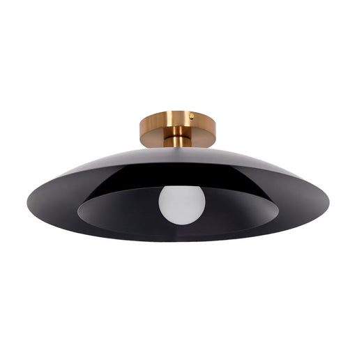 Dainolite Pima 18in 1-Light Semi Flush Mount | Transitional Matte Black Metal | Bedroom & Office | 17.75 x 17.75 x 5.75 in | Model PIM-171SF-MB