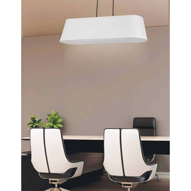Dainolite Pita 4 Light Pendant, Matte Black/White