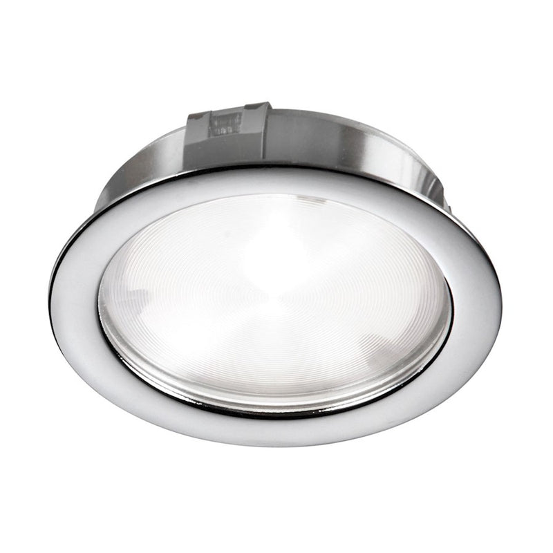 Dainolite LED Cree 4W 24VDC Puck Light | Polished Chrome Plated Metal | Under Cabinet Kitchen Task Light | 314lm 3000K 40° Beam | Model PLED-04-PC