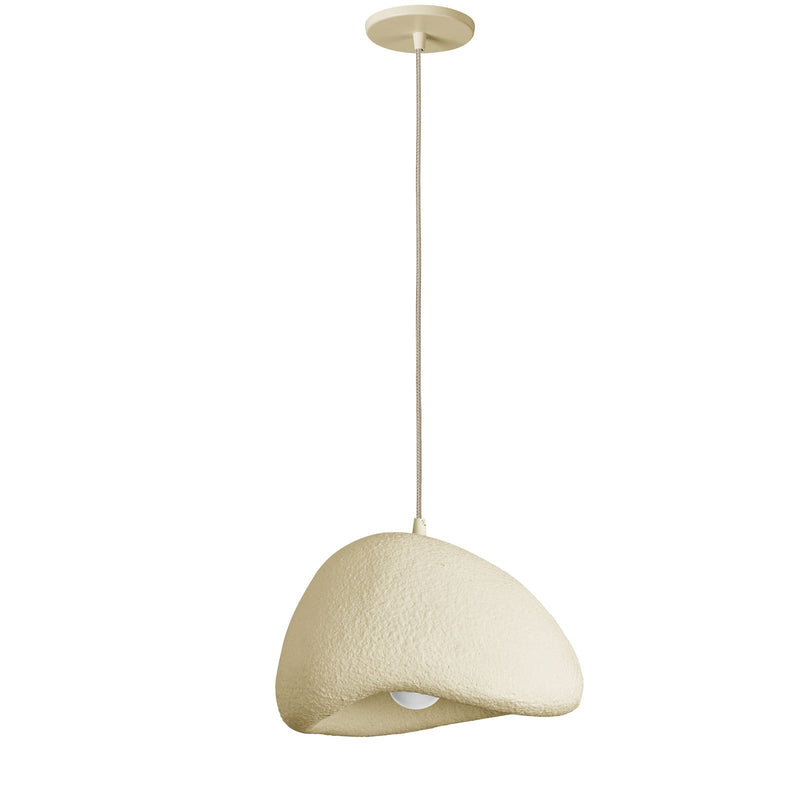 Dainolite Pilar 16in 1-Light Pendant | Contemporary Matte Beige Foam and Metal | Kitchen Island & Foyer | 15.75 x 15.75 x 10 in | Model PLR-151P-MBG