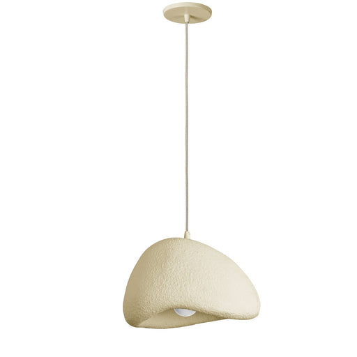 Dainolite Pilar 16in 1-Light Pendant | Contemporary Matte Beige Foam and Metal | Kitchen Island & Foyer | 15.75 x 15.75 x 10 in | Model PLR-151P-MBG
