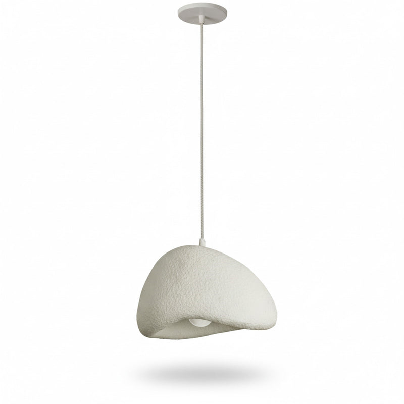 Dainolite Pilar 15.75in 1-Light Pendant | Contemporary Matte Linen Foam and Metal | Kitchen Island & Foyer | 15.75 x 15.75 x 10 in | Model PLR-151P-MLN