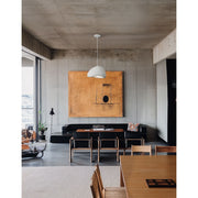 Dainolite Pilar 12.5in 1-Light Pendant | Contemporary White Plaster and Metal | Kitchen Island & Foyer | 12.5 x 15.75 x 8.5 in | Model PLR-151P-MW